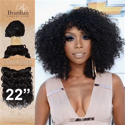 Unprocessed Virgin Brazilian Kinky Curl Human Hair Weft 22 Inches. 100g