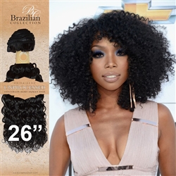 Unprocessed Virgin Brazilian Kinky Curl Human Hair Weft 26 Inches. 100g