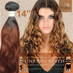 Brazilian Remy Human Hair Weft 14 Inches. 100g Natural Black 33