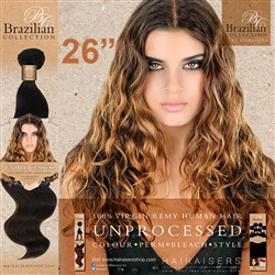 Unprocessed Virgin Brazilian Human Hair Weft 26 Inches. 100g