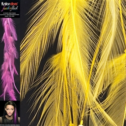 Feather Flash Clip In Hair Extensions Colour Yellow