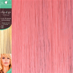 Clip and Go 1 High Heat Fiber Clip In Hair Extensions 18 Inches Baby Pink