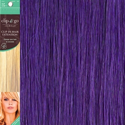 Clip and Go 1 High Heat Fiber Clip In Hair Extensions 18 Inches Lavender