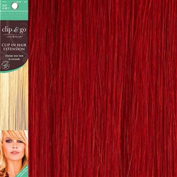 Clip and Go 1 High Heat Fiber Clip In Hair Extensions 18 Inches Red