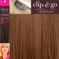 Clip and Go 4 High Heat Fiber Clip In Hair Extensions 18" Colour 8/10