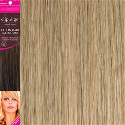 Clip and Go 4 High Heat Fiber Clip In Hair Extensions 18" Colour Ash Blonde