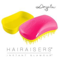 Dessata Mini Detangling Hairbrush Fuchsia & Yellow