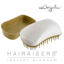 Dessata Mini Detangling Hairbrush White & Old Gold