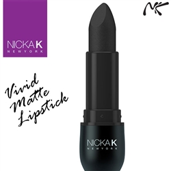 Vivid Matte Black Coloured Lipstick by Nicka K New York