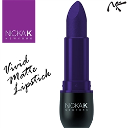 Vivid Matte Indigo Coloured Lipstick by Nicka K New York