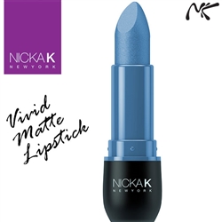 Vivid Matte Sky Blue Coloured Lipstick by Nicka K New York