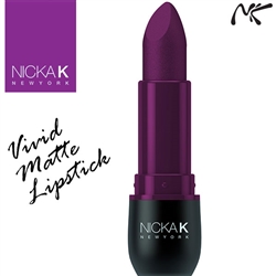 Vivid Matte Dark Scarlet Coloured Lipstick by Nicka K New York