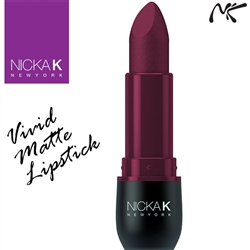 Vivid Matte Violet Redk Coloured Lipstick by Nicka K New York