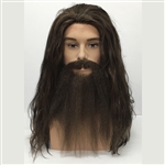 Male Hobo Style Long Wig, Beard and Moustache Set