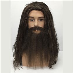 Male Hobo Style Long Wig, Beard and Moustache Set