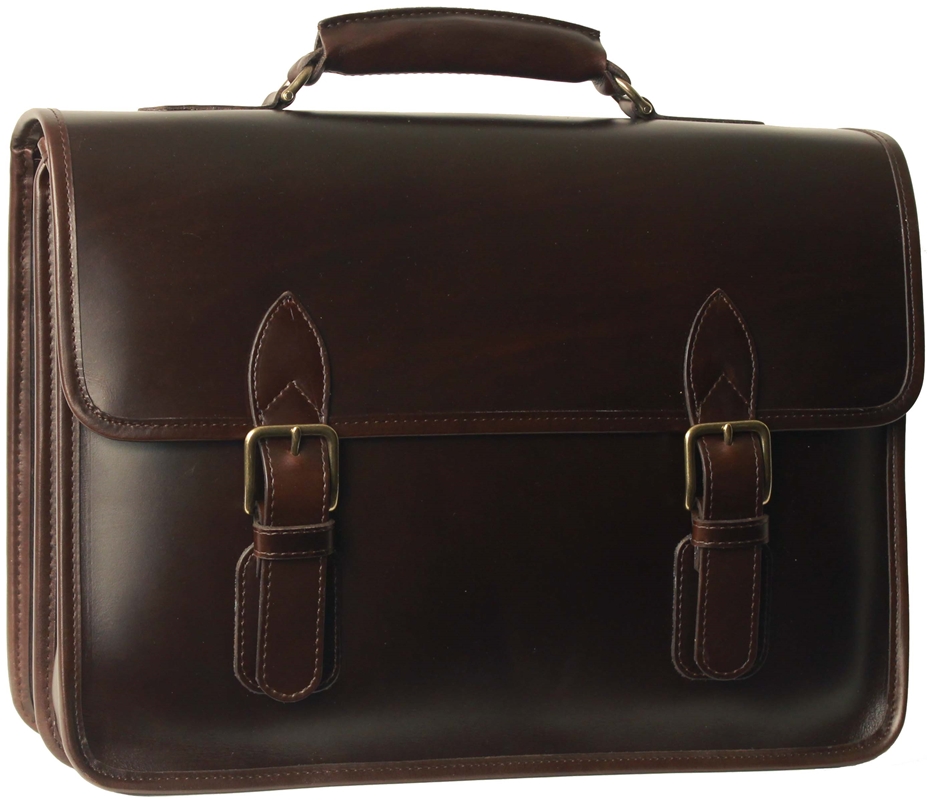 Organizer leather laptop briefcase