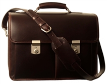 Litigator 2 Compartment Leather Lawyer Briefcase