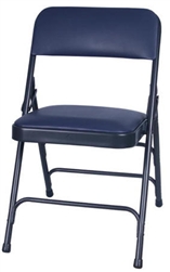 Blue Vinyl Metal Folding Chair