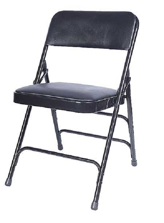 Blck Vinyl Metal Folding Chair