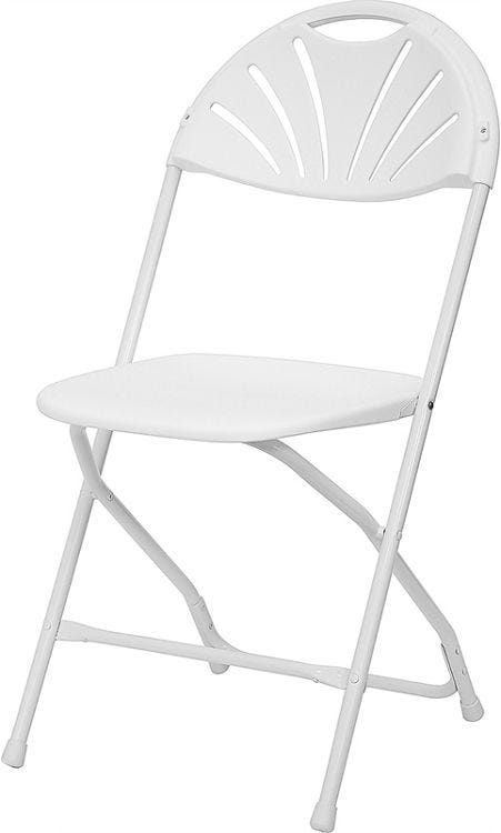 Discount Prices White Fan Back Chair