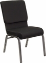 18.5" Black Fabric Chapel Chair