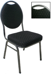 Banquet Chair Black Fabric Round Back