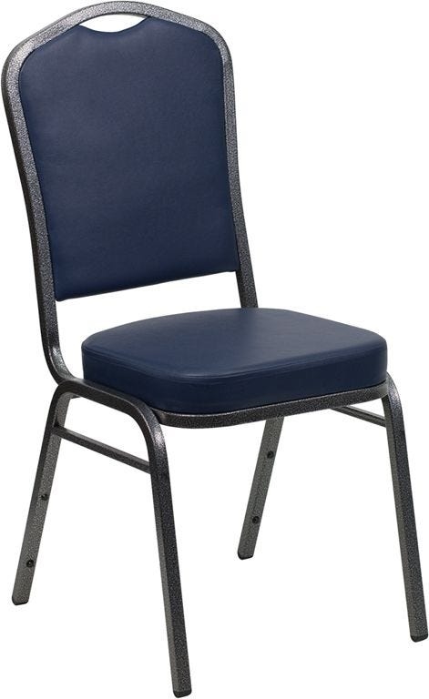 Blue Round Back Banquet Chairs