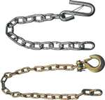 Safety Chain, 1/4" x 24" w/Safety Hook, 5,000 lbs., Pair