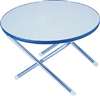 Folding Table, White/Blue