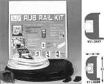 Black Vinyl Rub Rail Kit, 1-1/4" x 15/16" x 50', Black Insert