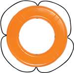 Ring Buoy, 30", Orange, SOLAS Approved