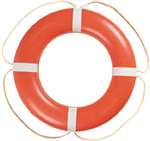 Ring Buoy, 30" Orange w/White Rope, SOLAS Approved