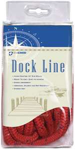 Dock Line, BB, 3/8" x 15', Brown w/Yellow Tracer