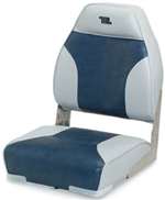 Hi-Back Plastic Seat, Grey/Navy