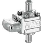 Pingel Guzzler Fuel Valve - 22mm - Dual 90 Deg. 5/16in. Outlet - Clear Anodized