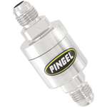 Pingel In-Line Fuel Filter - 6AN Aluminum Chrome Finish Fuel Filter