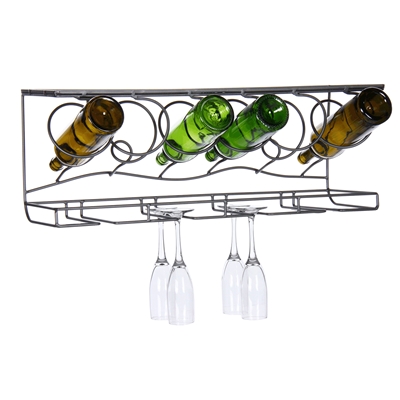 Wine Bar Stemware & Bottle Wall Rack