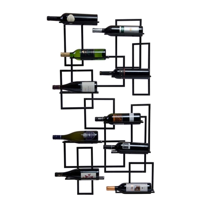 Mid Century 10-Bottle Wall Rack