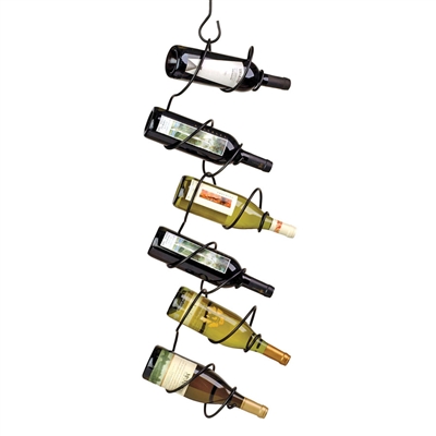 Climbing Tendril 6-Bottle Hanging Rack, Black