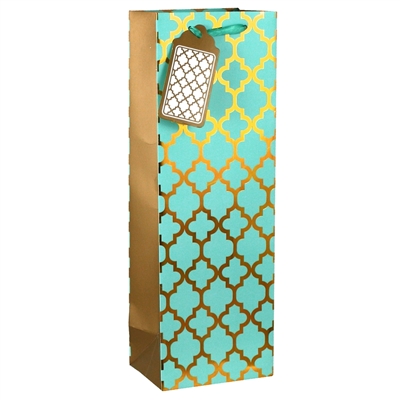 Glam Wine Bag, Turquoise