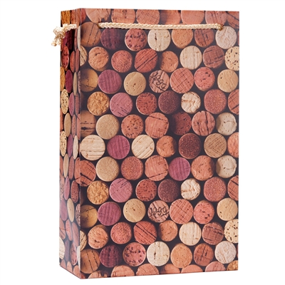 2-Bottle Wine Gift Bag, Corks