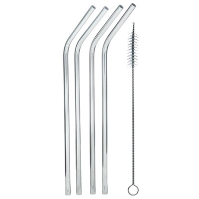 Stainless Steel Drinking Straws, Set of 4