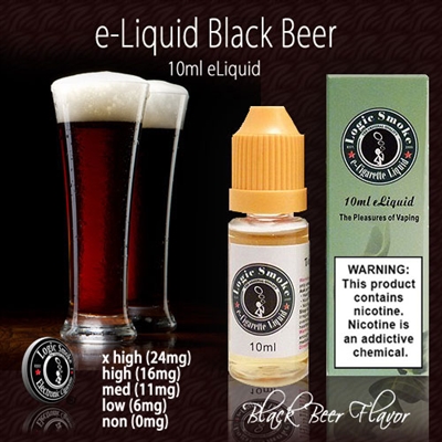 10ml bottle of black beer flavored e-liquid from LogicSmoke, available in 5 nicotine levels. Perfect for vapers looking for a unique and refreshing taste of dark beer.