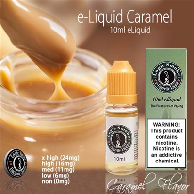 10ml Caramel e Liquid Juice from LogicSmoke - Enjoy the Rich and Sweet Taste of Caramel