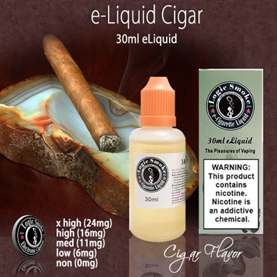 Cigar vape juice in a 30ml bottle