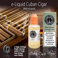 Cuban cigar vape juice in a 30ml bottle