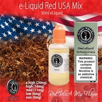 Red USA Mix Vape Liquid Bottle - Authentic Tobacco Flavor