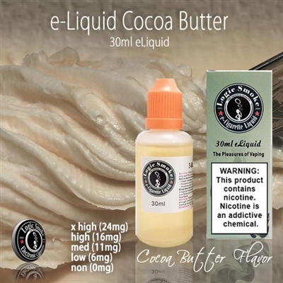 Cocoa butter vape juice in a 30ml bottle