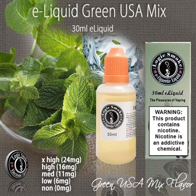 Green USA Mix Vape Liquid - Flavorful and minty freshness for a satisfying vaping experience