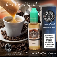 Caramel infused coffee vape juice.
